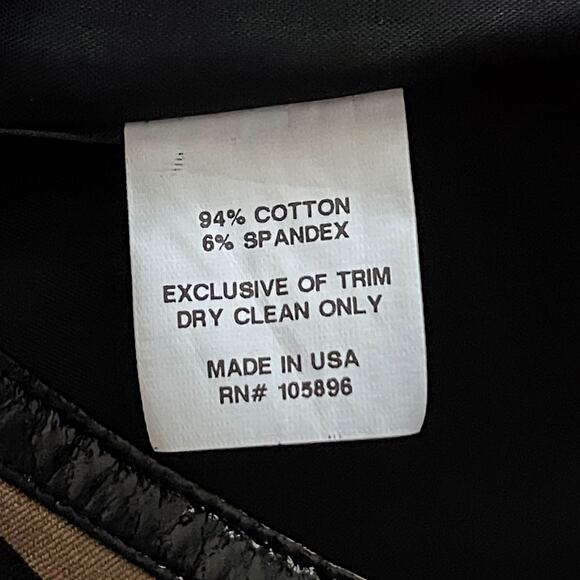 Womens Worth Zip Front A-Line Skirt Brown Black Animal Print Cotton Blend Sze 12 - Picture 4 of 6